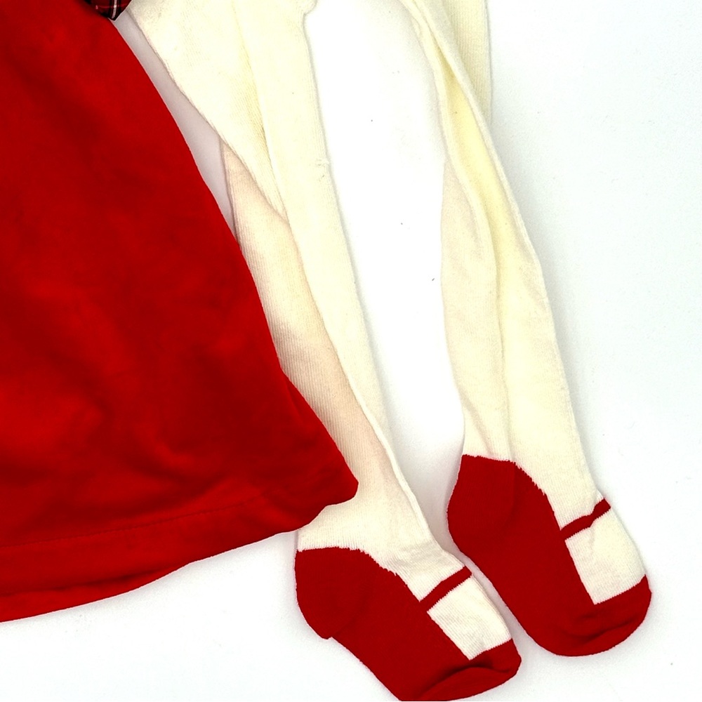 Max Studio Kids 3-Pc Red Velvety Holiday Dress/Tights/Headband Outfit NWT - Picture 5 of 9